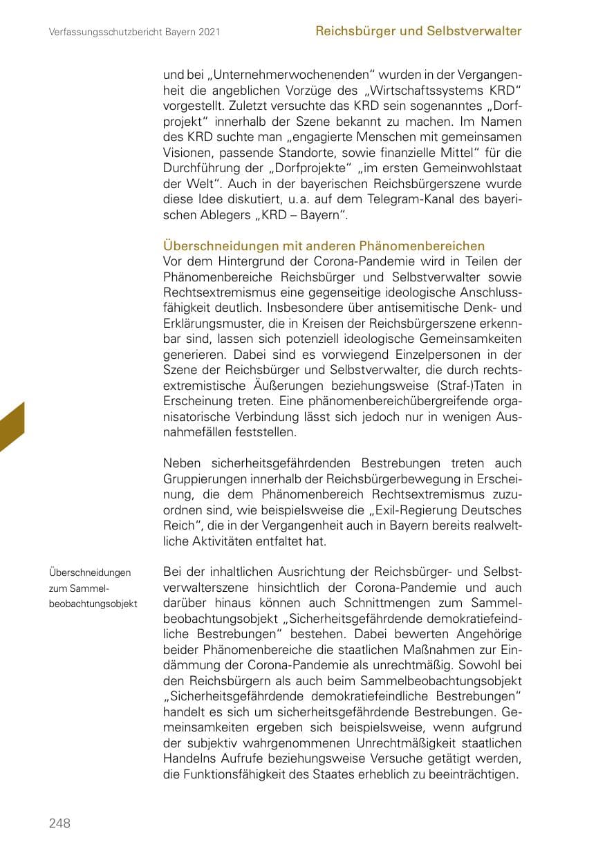 Seite 248 des Verfassungsschutzbericht 2021 Bayern
