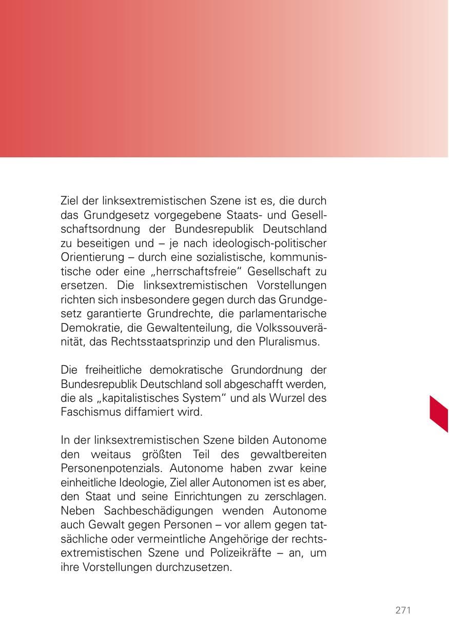 Seite 271 des Verfassungsschutzbericht 2021 Bayern