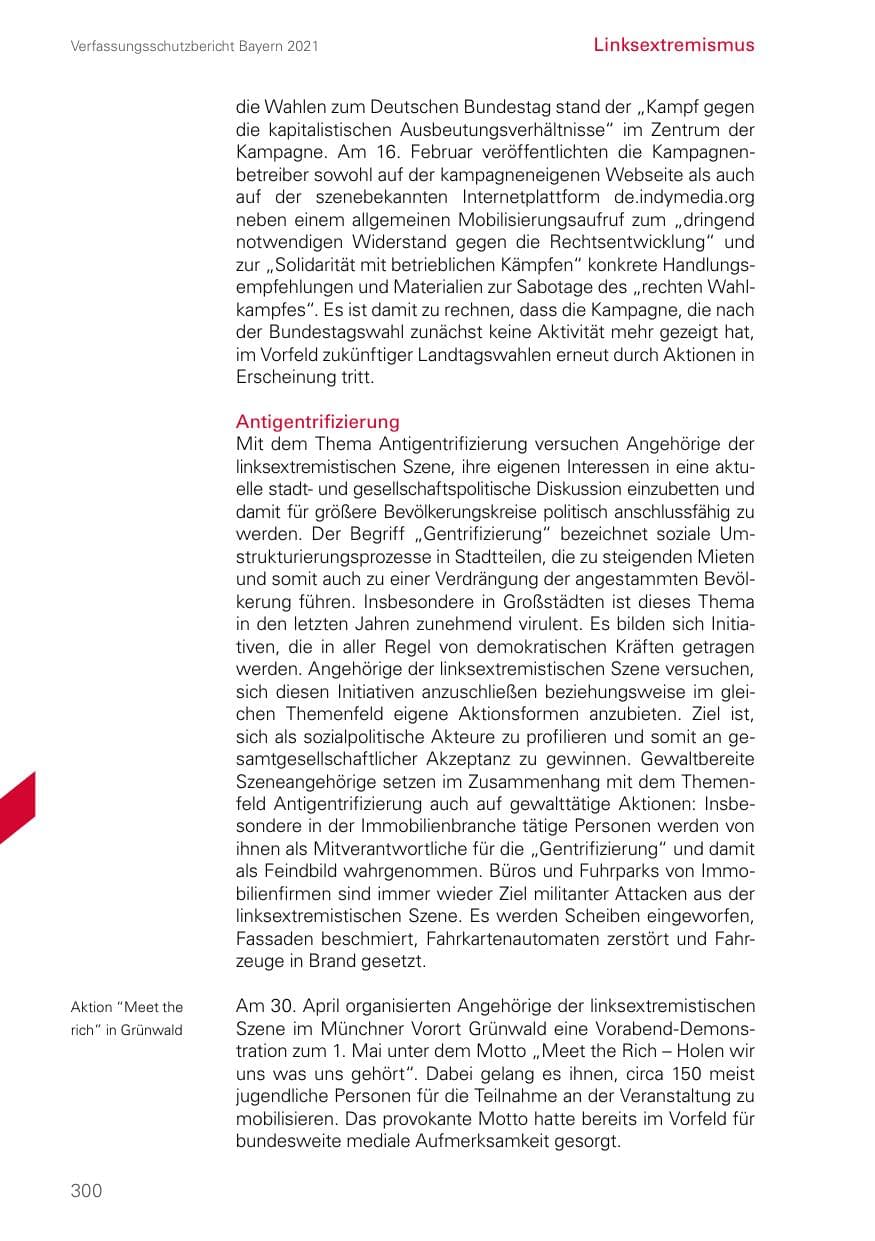 Seite 300 des Verfassungsschutzbericht 2021 Bayern