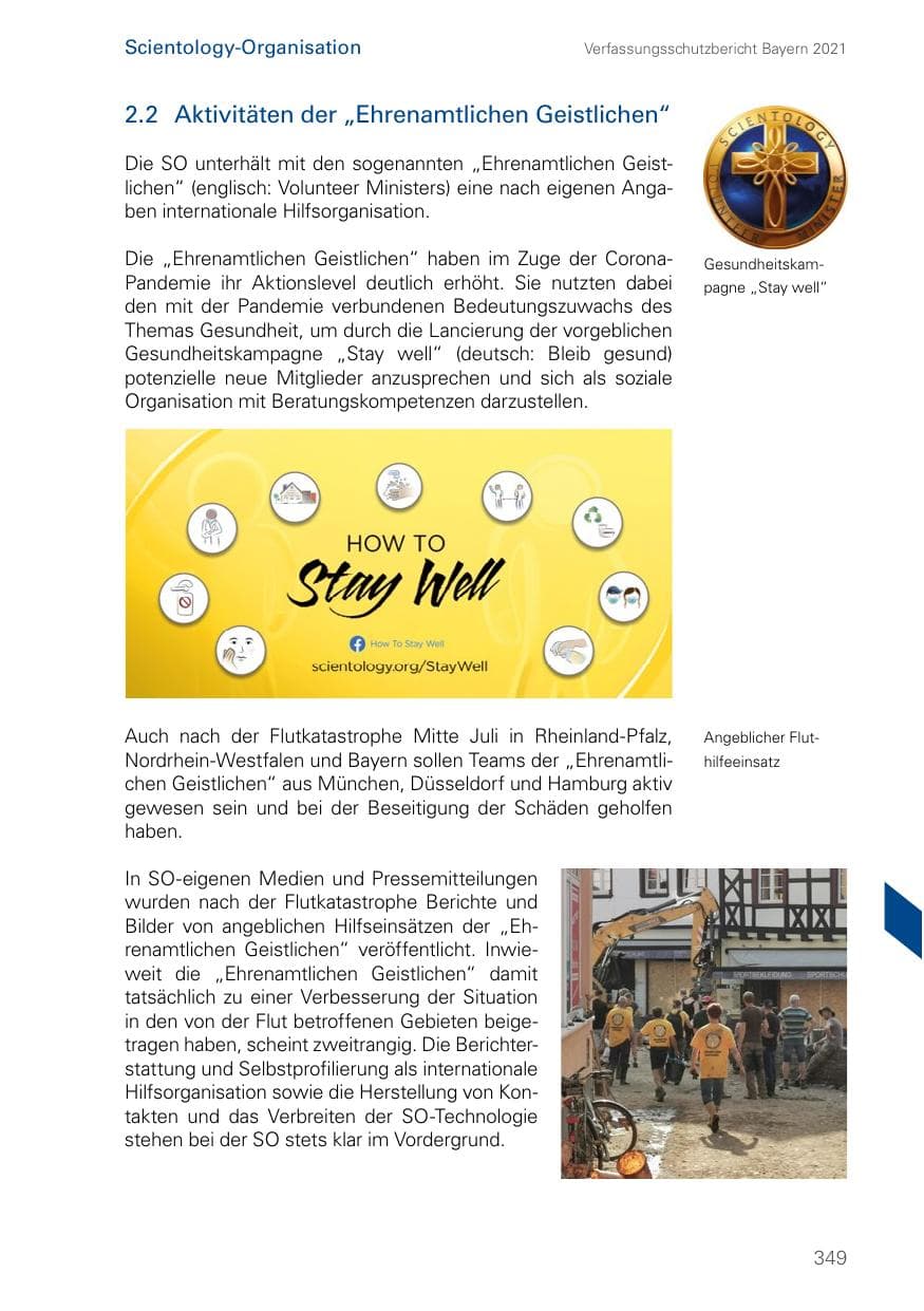 Seite 349 des Verfassungsschutzbericht 2021 Bayern