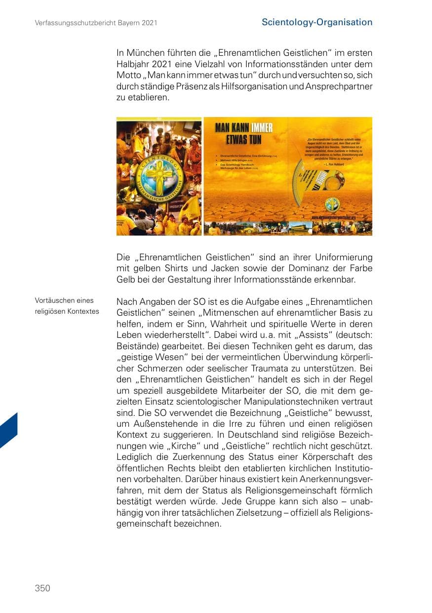Seite 350 des Verfassungsschutzbericht 2021 Bayern