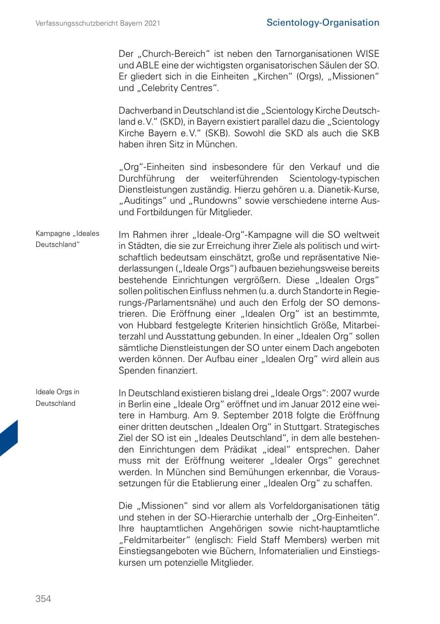 Seite 354 des Verfassungsschutzbericht 2021 Bayern