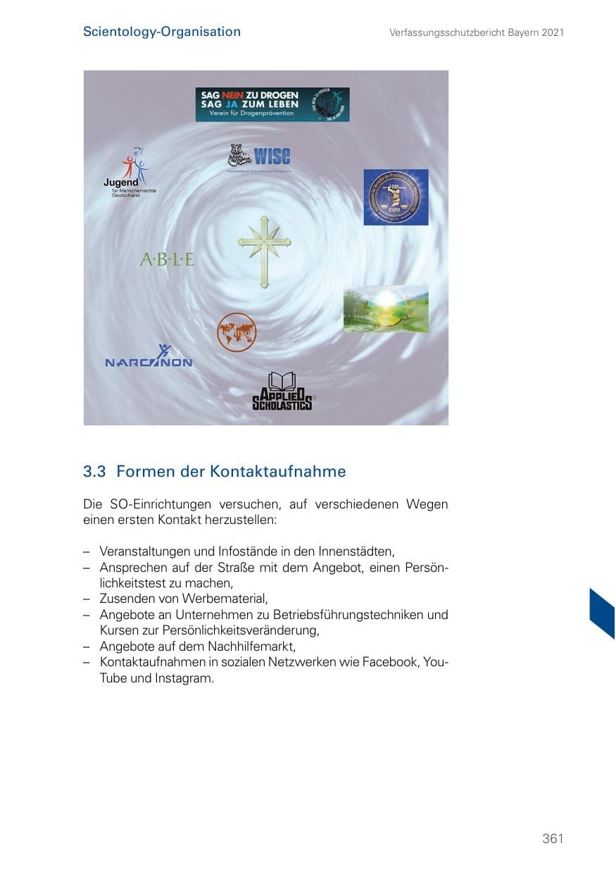 Seite 361 des Verfassungsschutzbericht 2021 Bayern
