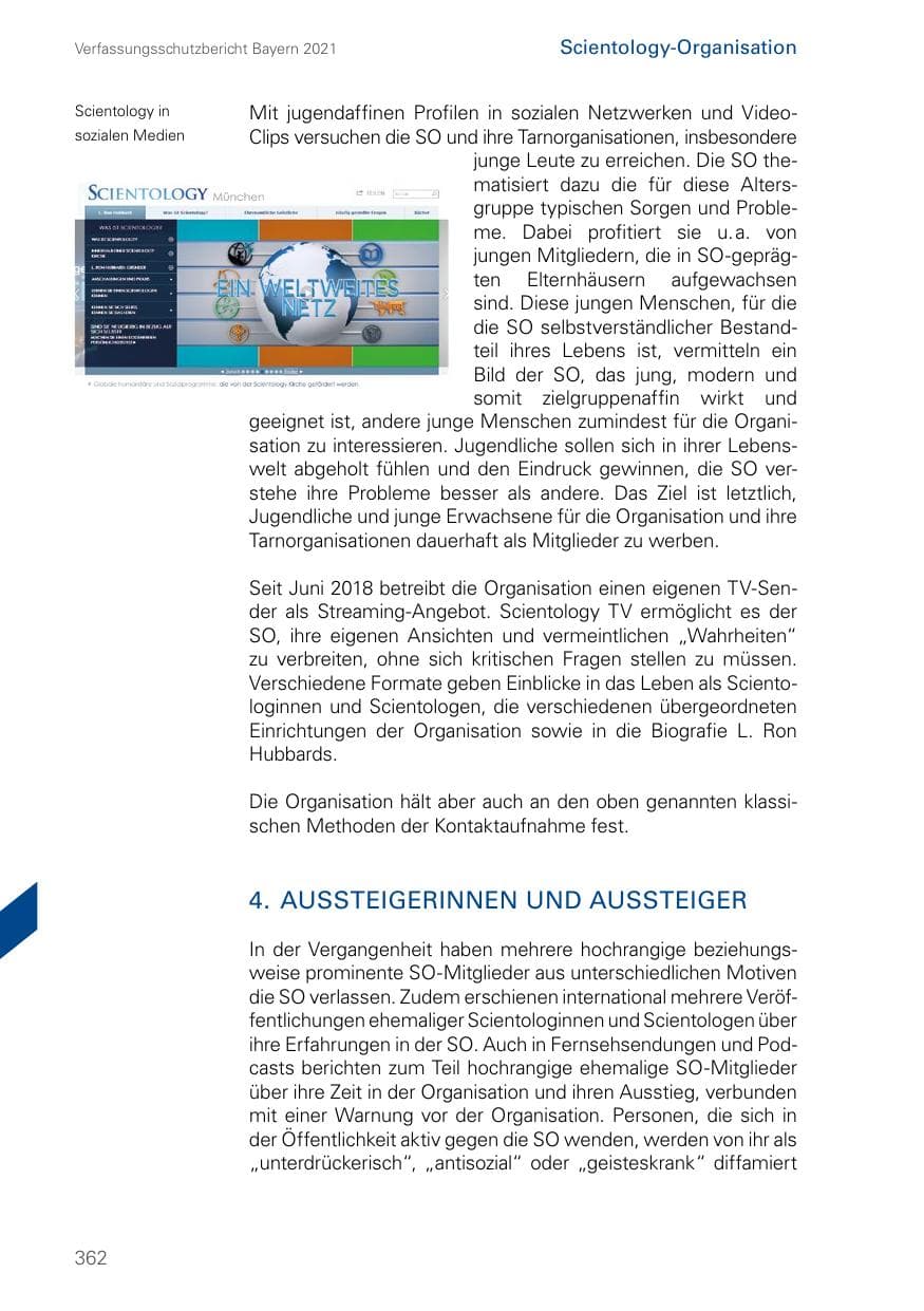 Seite 362 des Verfassungsschutzbericht 2021 Bayern