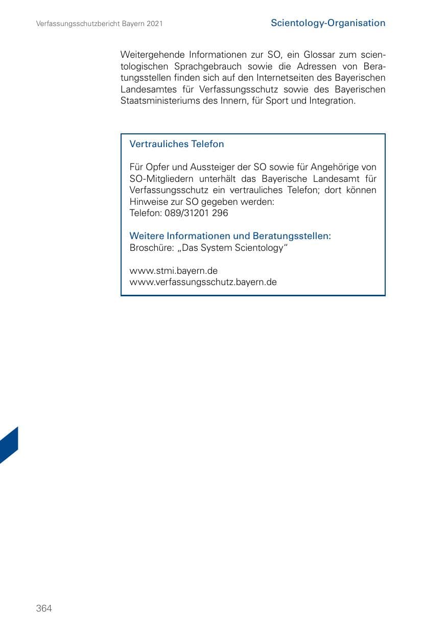 Seite 364 des Verfassungsschutzbericht 2021 Bayern