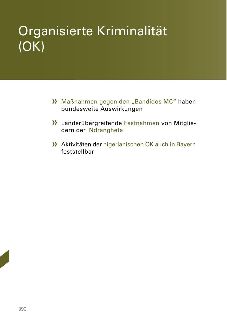 Seite 390 des Verfassungsschutzbericht 2021 Bayern
