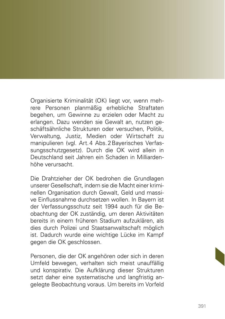 Seite 391 des Verfassungsschutzbericht 2021 Bayern