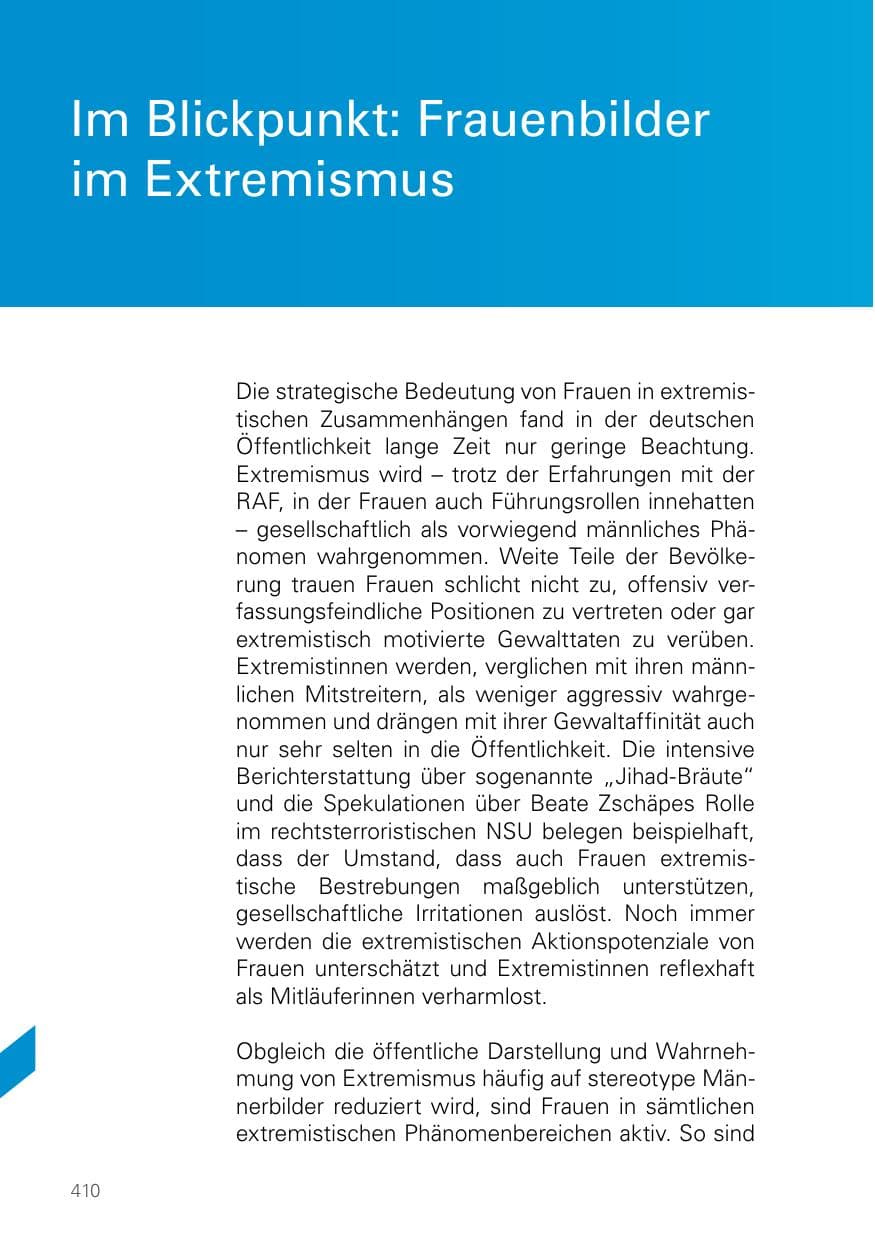 Seite 410 des Verfassungsschutzbericht 2021 Bayern
