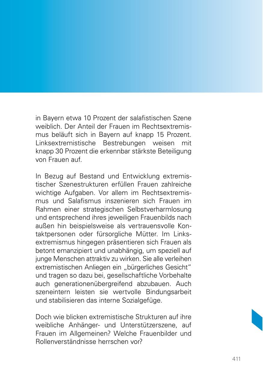Seite 411 des Verfassungsschutzbericht 2021 Bayern