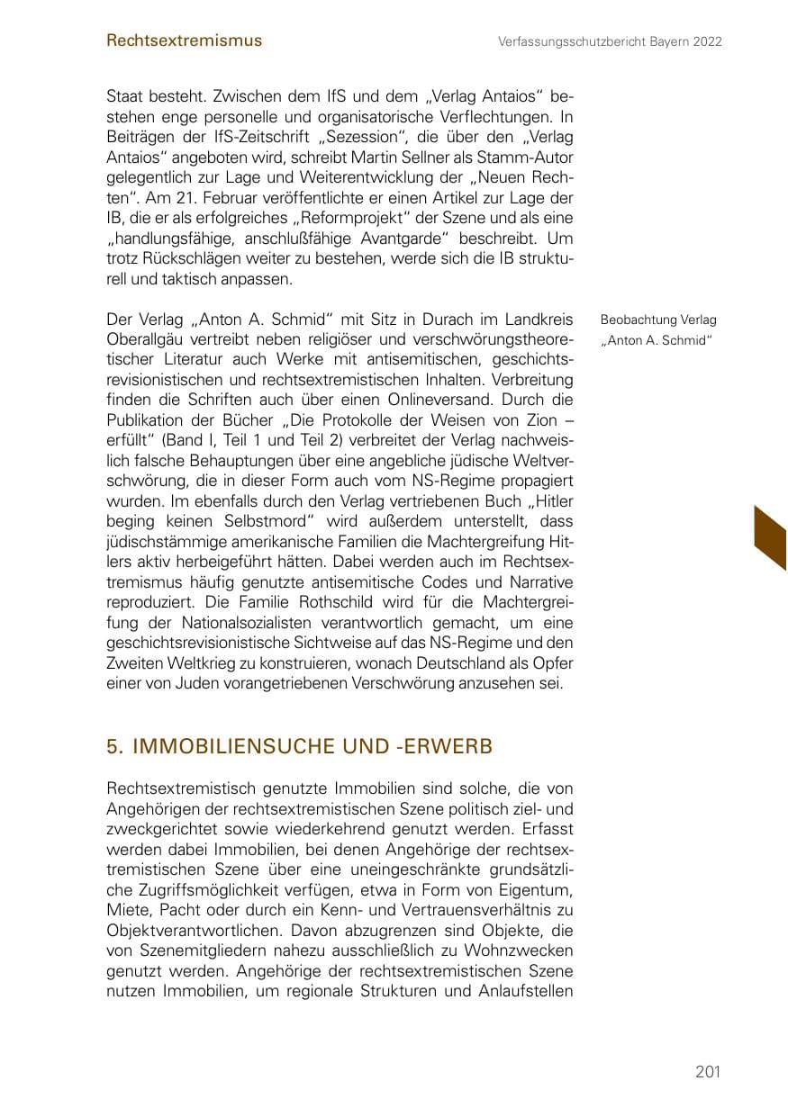 Seite 201 des Verfassungsschutzbericht 2022 Bayern