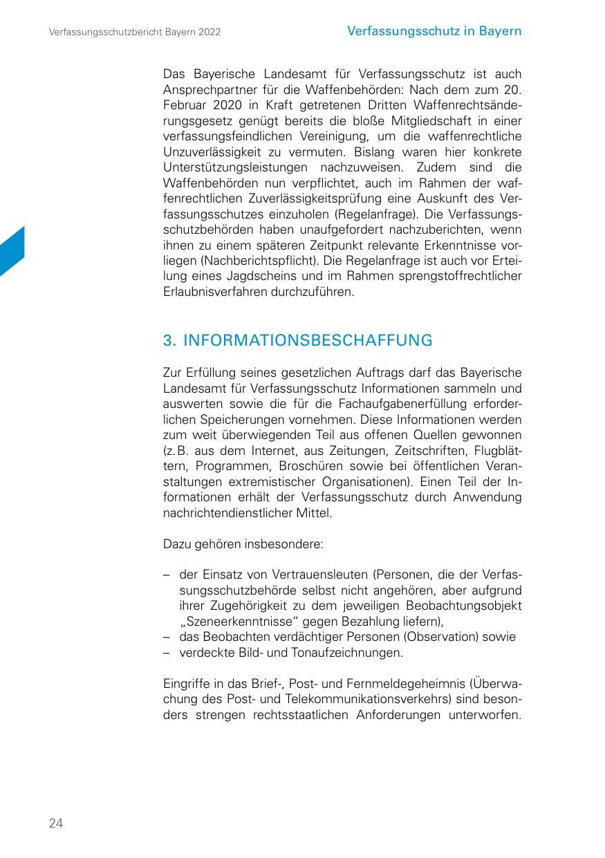 Seite 24 des Verfassungsschutzbericht 2022 Bayern