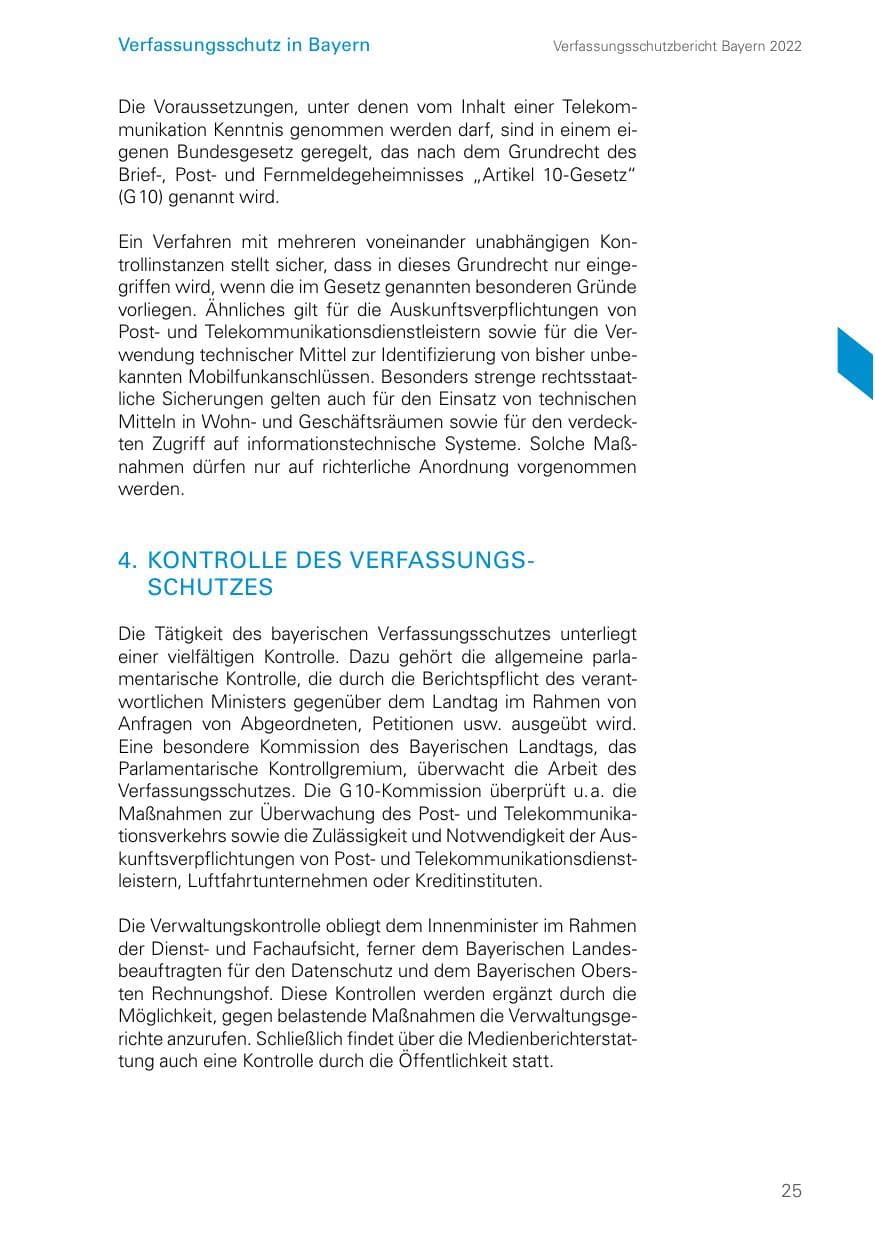 Seite 25 des Verfassungsschutzbericht 2022 Bayern