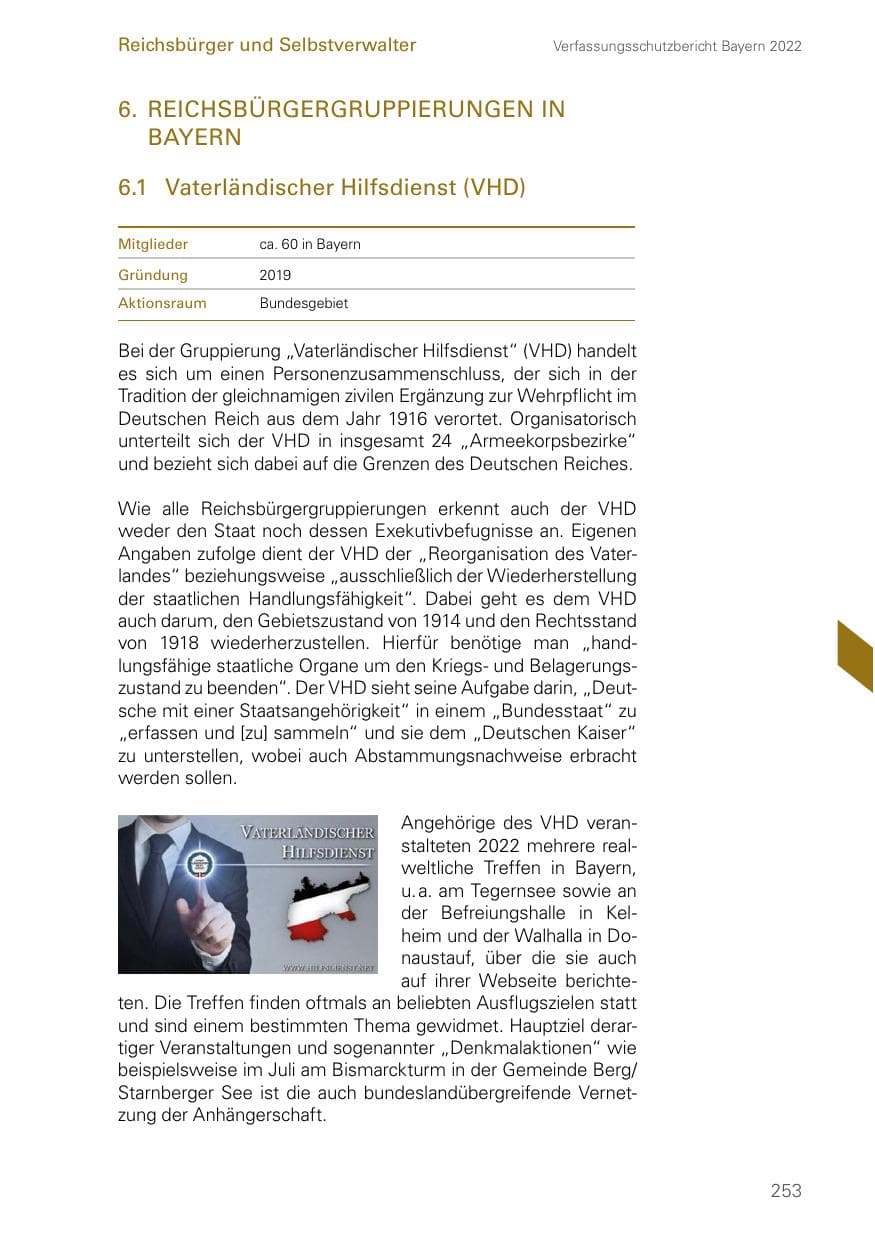 Seite 253 des Verfassungsschutzbericht 2022 Bayern