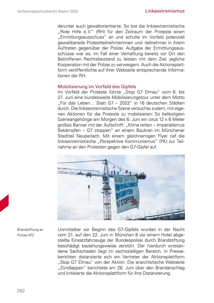 Seite 282 des Verfassungsschutzbericht 2022 Bayern