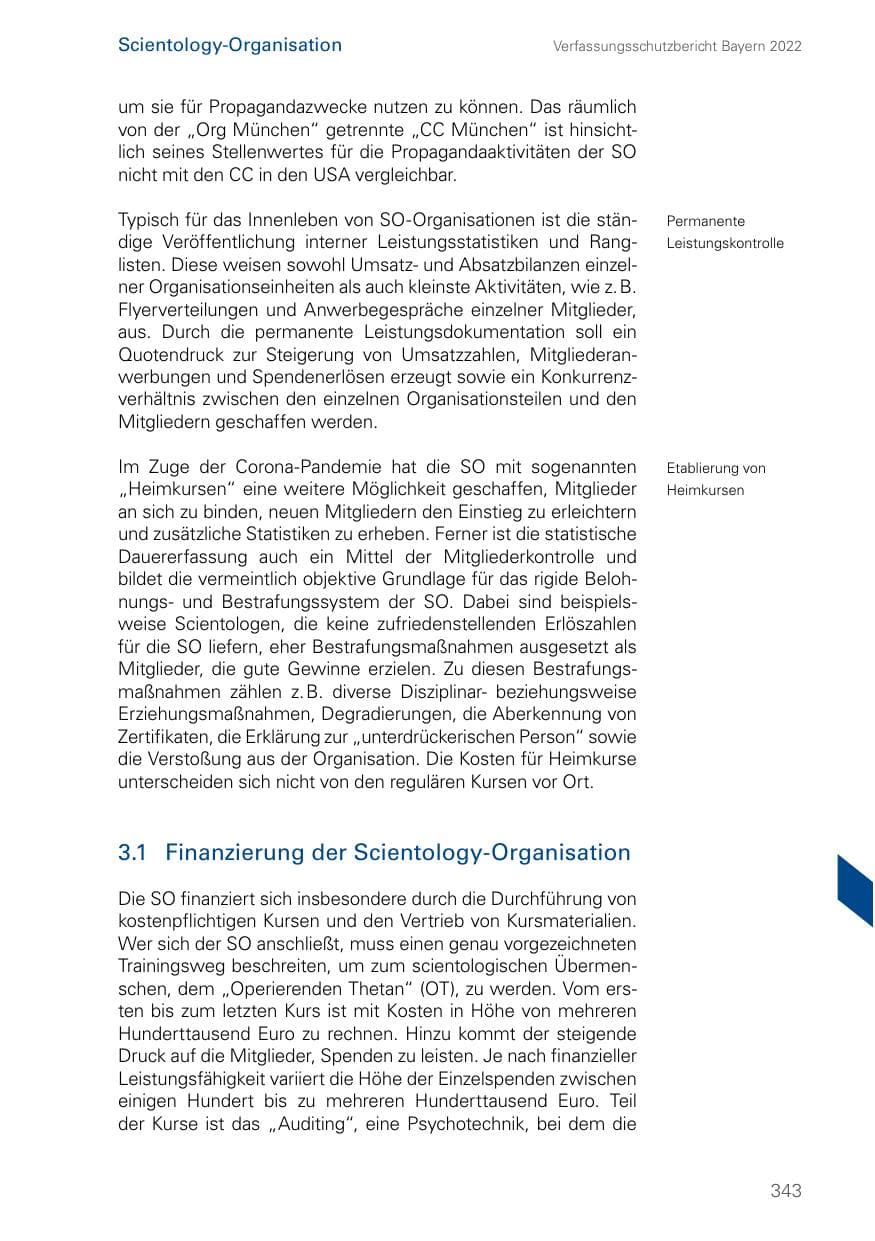Seite 343 des Verfassungsschutzbericht 2022 Bayern