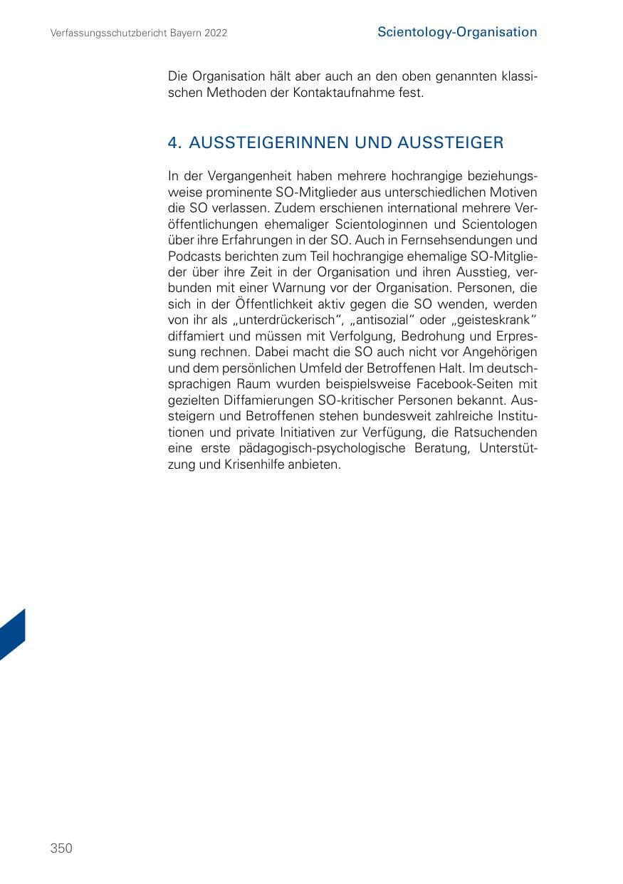 Seite 350 des Verfassungsschutzbericht 2022 Bayern