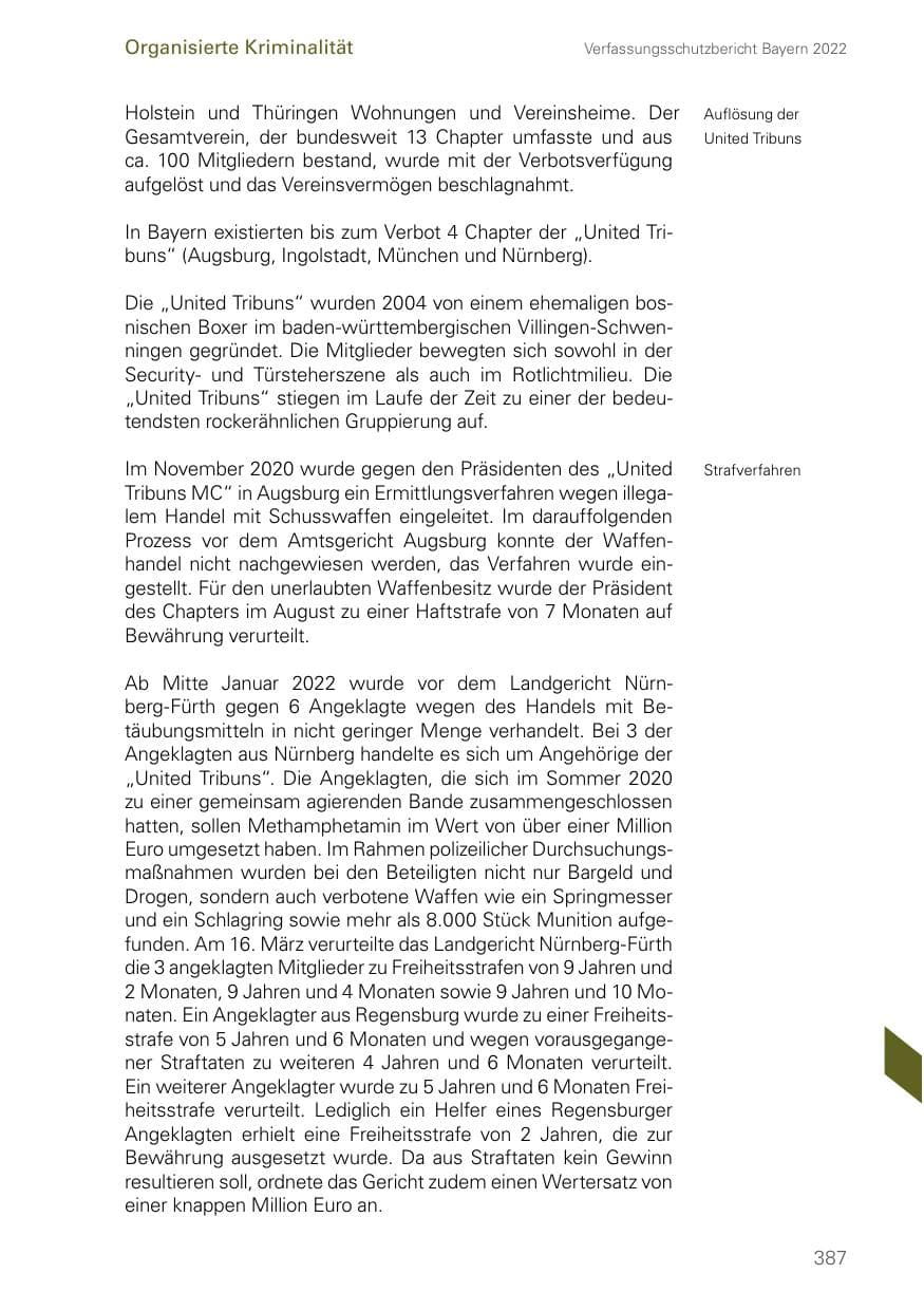Seite 387 des Verfassungsschutzbericht 2022 Bayern