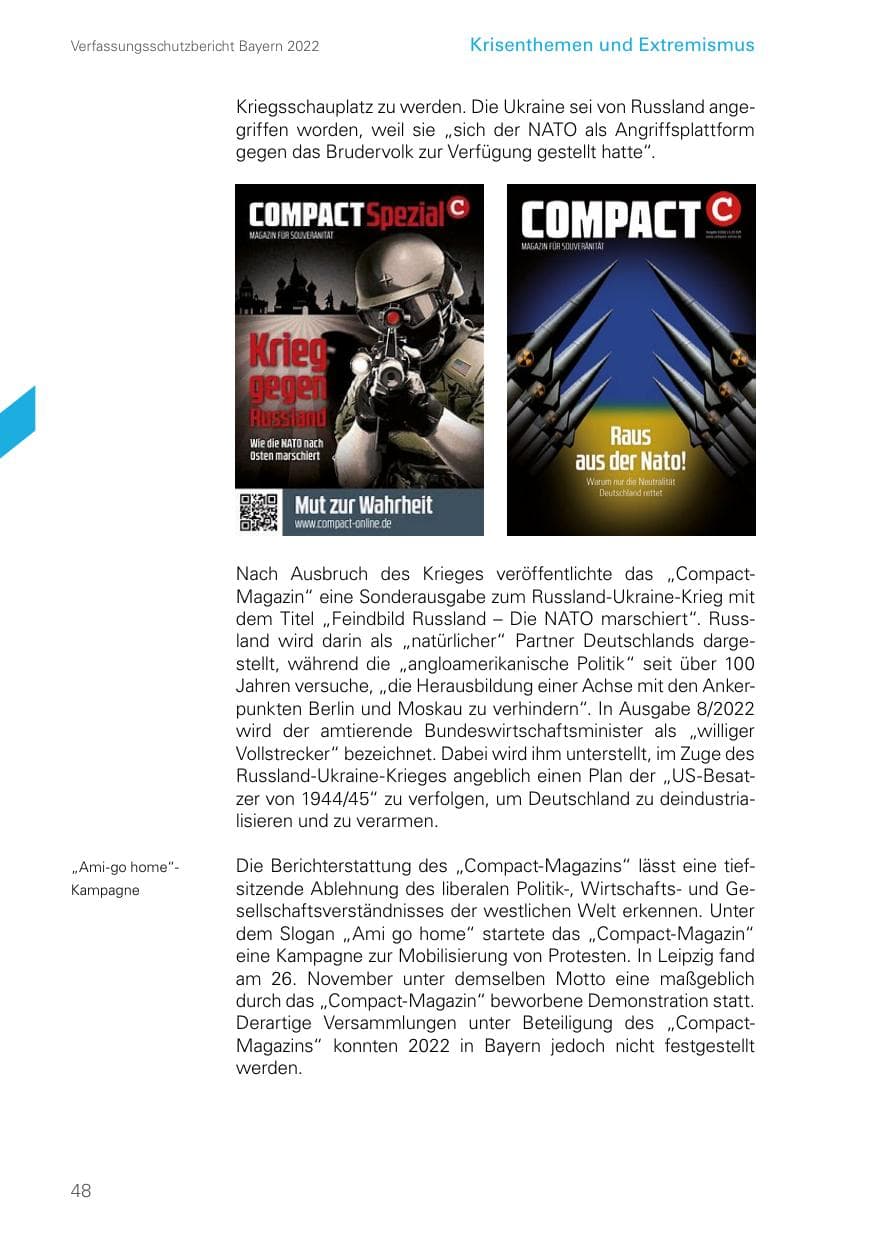 Seite 48 des Verfassungsschutzbericht 2022 Bayern