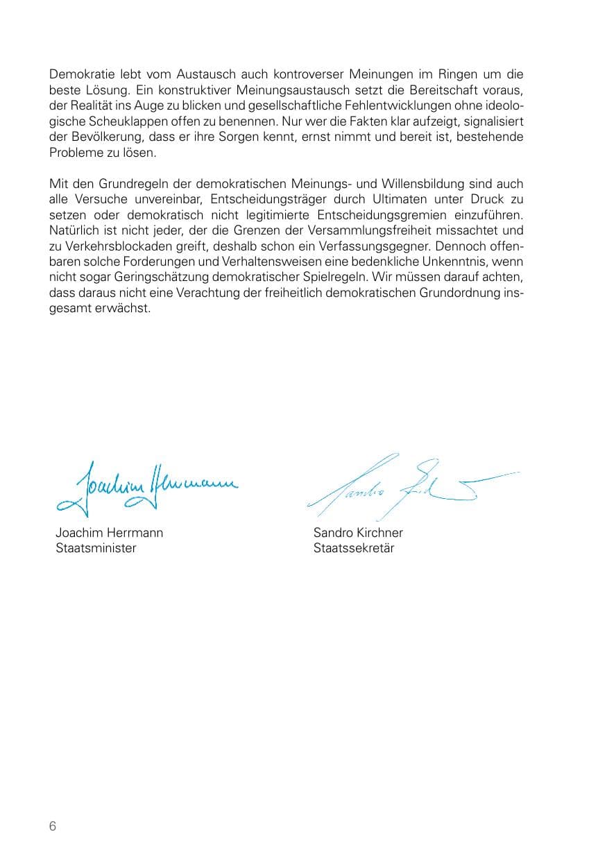 Seite 6 des Verfassungsschutzbericht 2022 Bayern