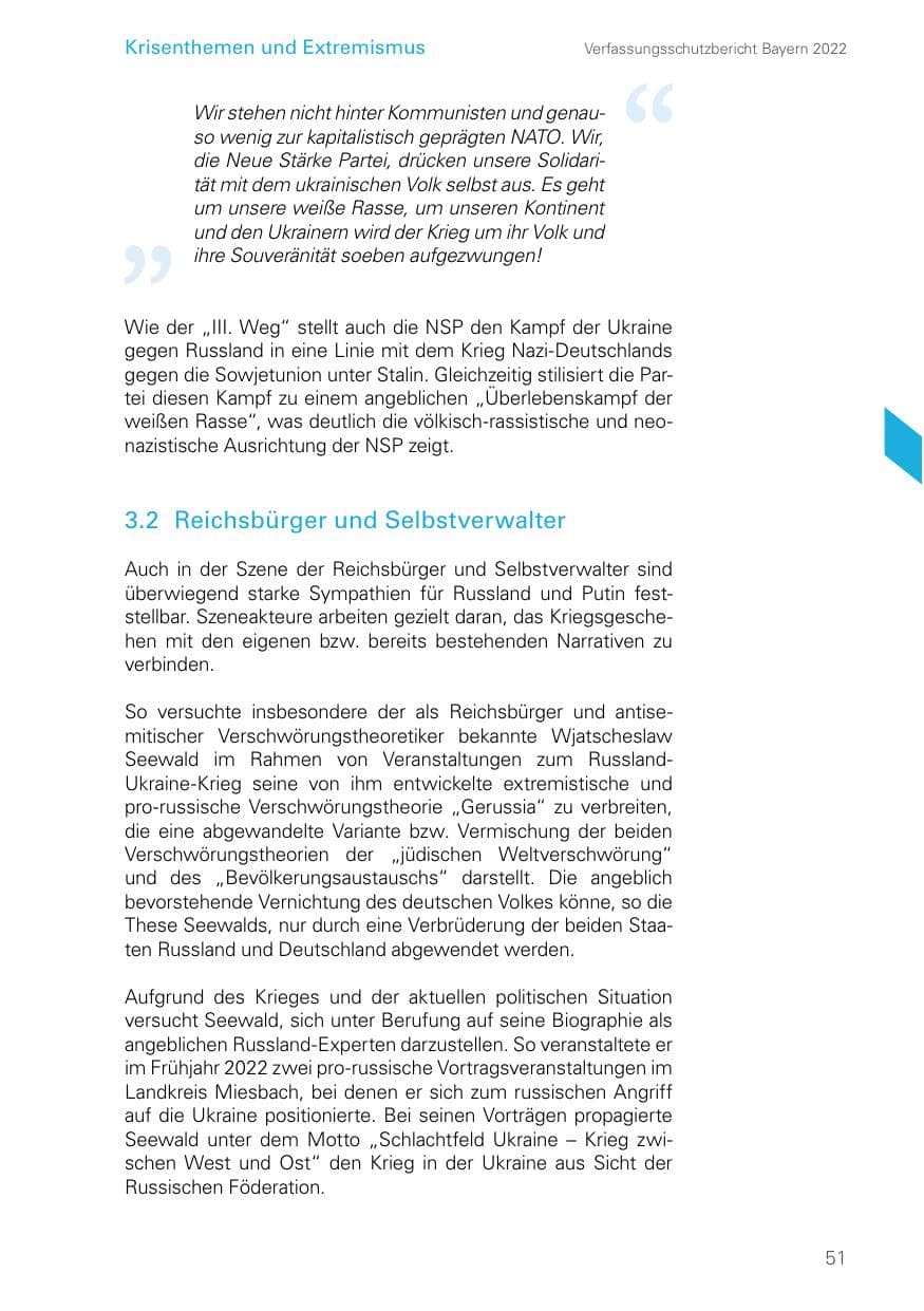 Seite 51 des Verfassungsschutzbericht 2022 Bayern