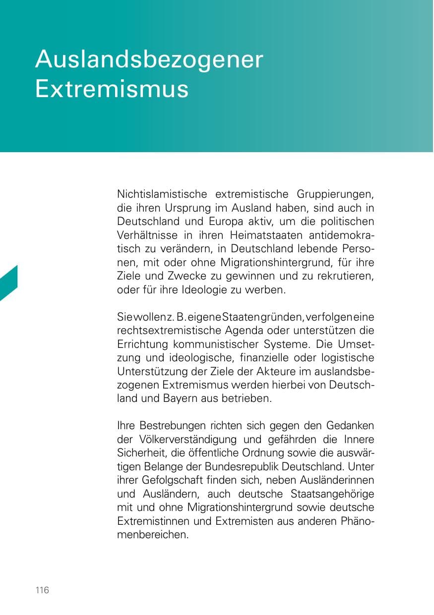 Seite 116 des Verfassungsschutzbericht 2023 Bayern