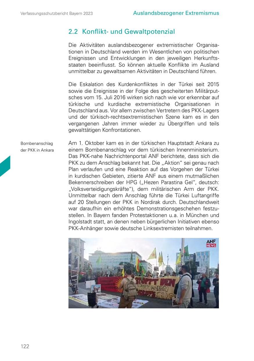 Seite 122 des Verfassungsschutzbericht 2023 Bayern