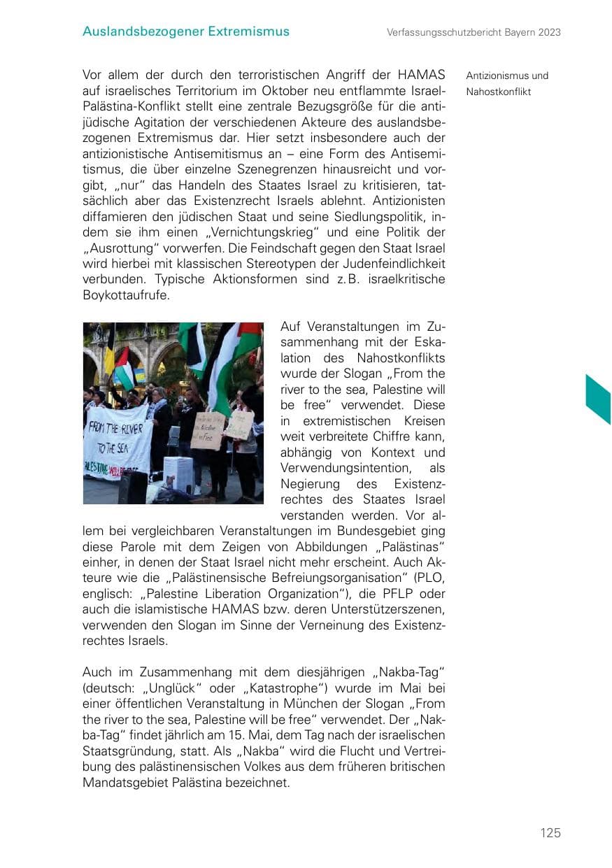Seite 125 des Verfassungsschutzbericht 2023 Bayern