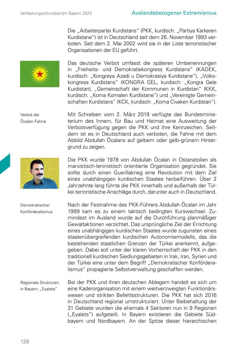 Seite 128 des Verfassungsschutzbericht 2023 Bayern