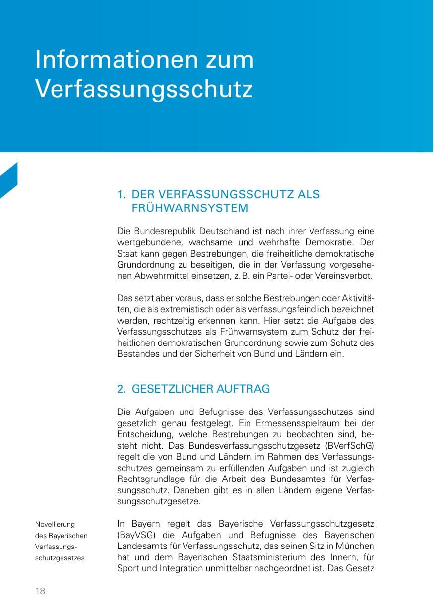 Seite 18 des Verfassungsschutzbericht 2023 Bayern