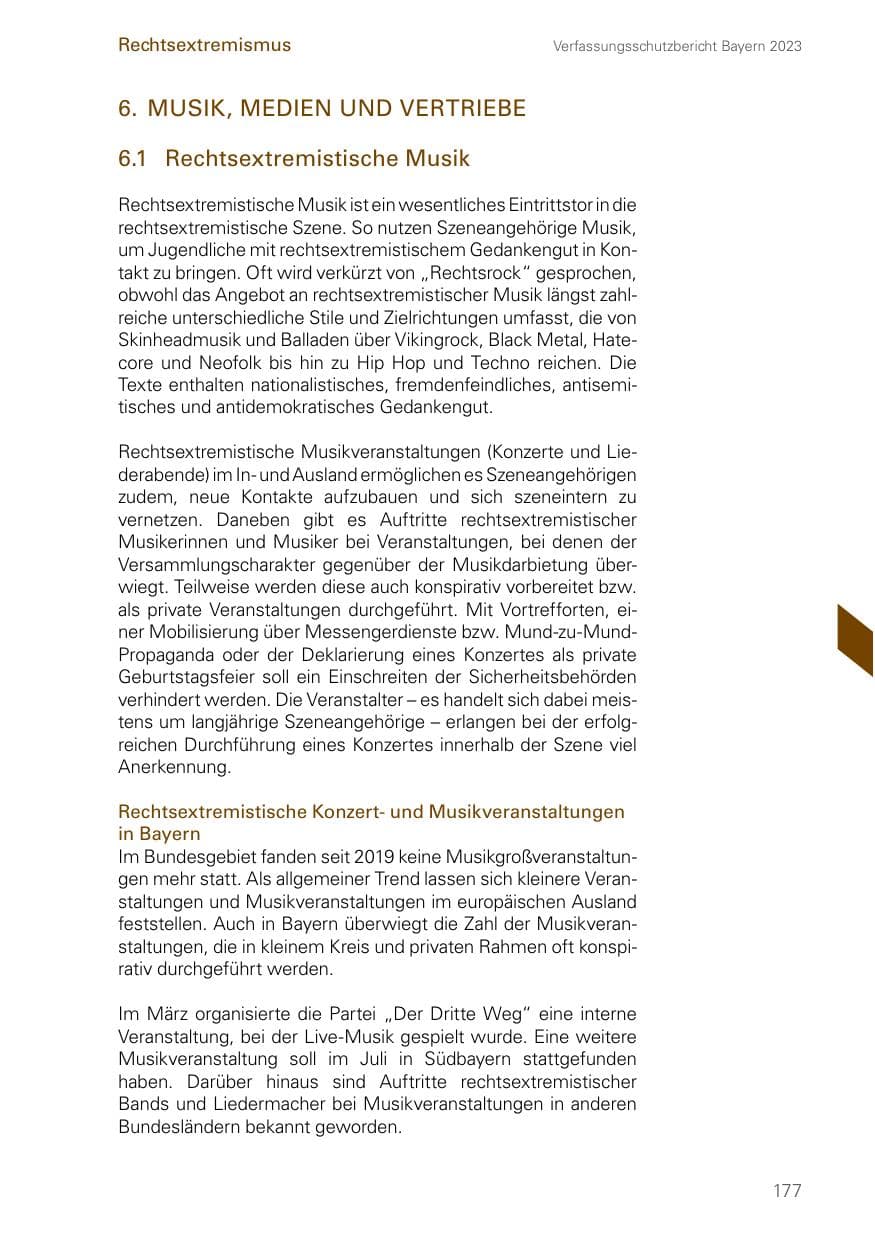 Seite 177 des Verfassungsschutzbericht 2023 Bayern