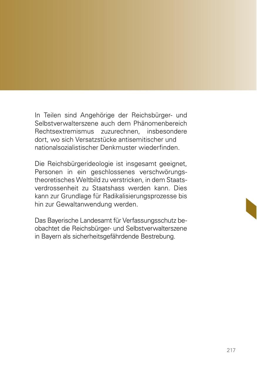 Seite 217 des Verfassungsschutzbericht 2023 Bayern