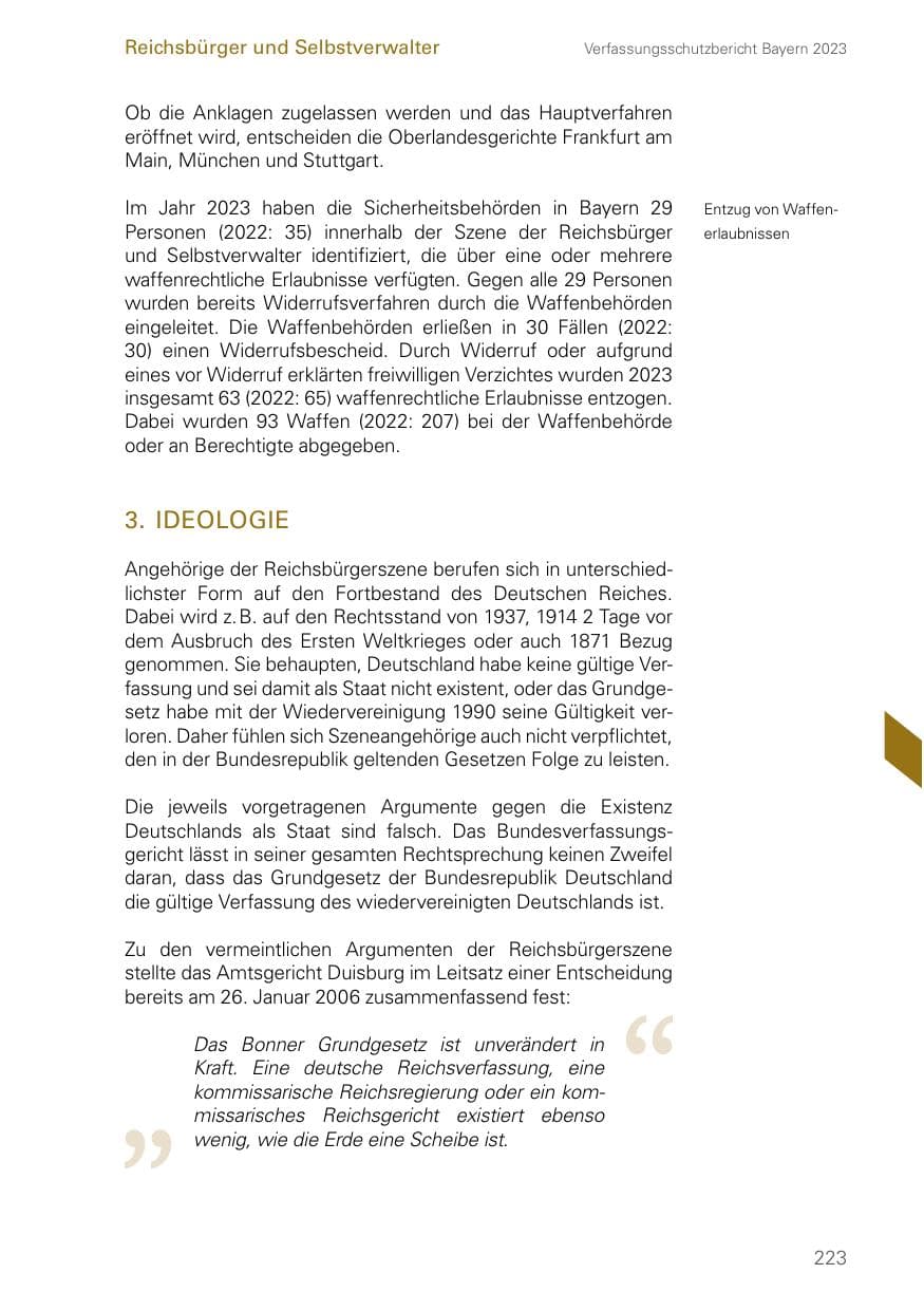 Seite 223 des Verfassungsschutzbericht 2023 Bayern