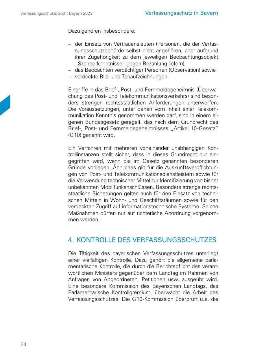 Seite 24 des Verfassungsschutzbericht 2023 Bayern