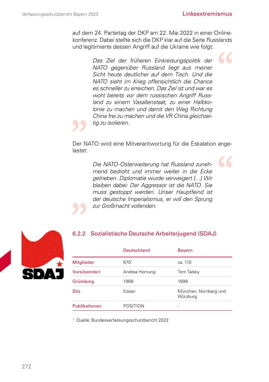 Seite 272 des Verfassungsschutzbericht 2023 Bayern