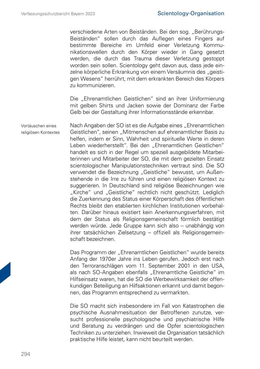Seite 294 des Verfassungsschutzbericht 2023 Bayern