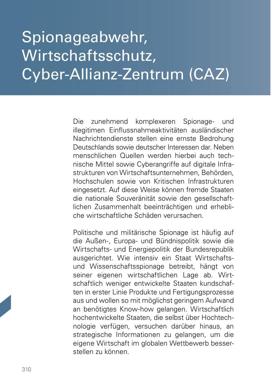 Seite 310 des Verfassungsschutzbericht 2023 Bayern