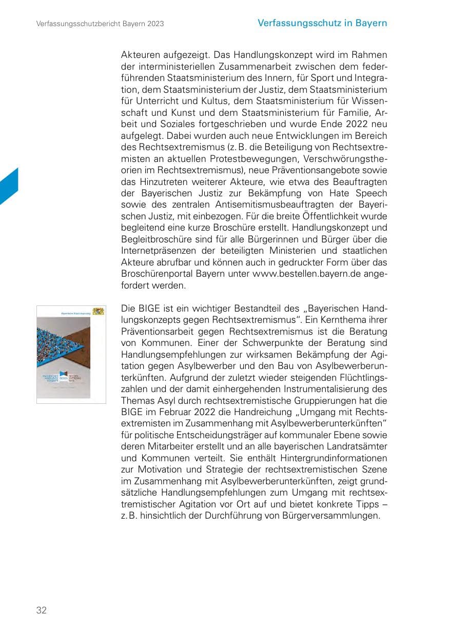 Seite 32 des Verfassungsschutzbericht 2023 Bayern