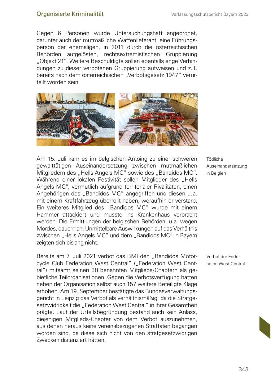 Seite 343 des Verfassungsschutzbericht 2023 Bayern