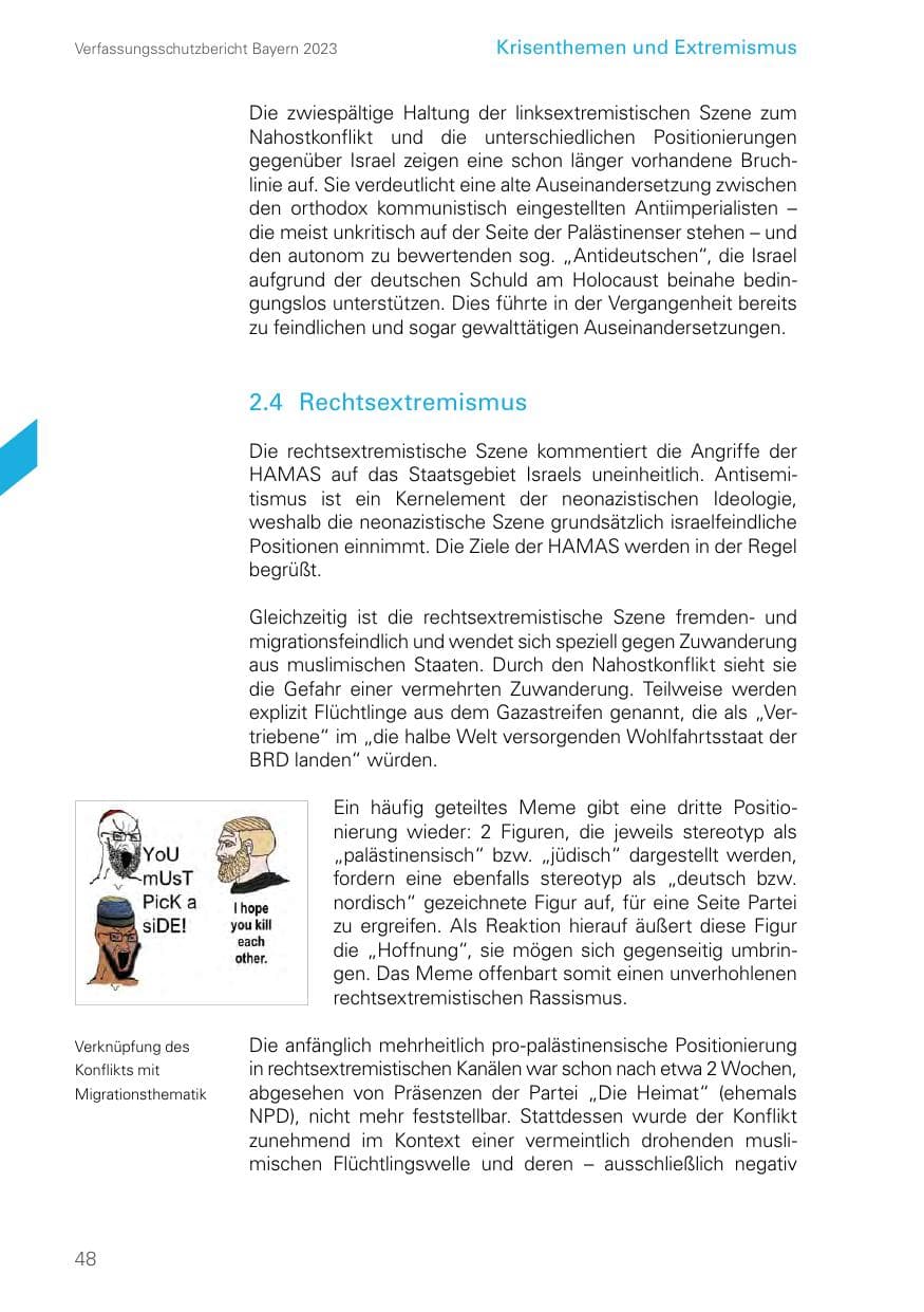 Seite 48 des Verfassungsschutzbericht 2023 Bayern