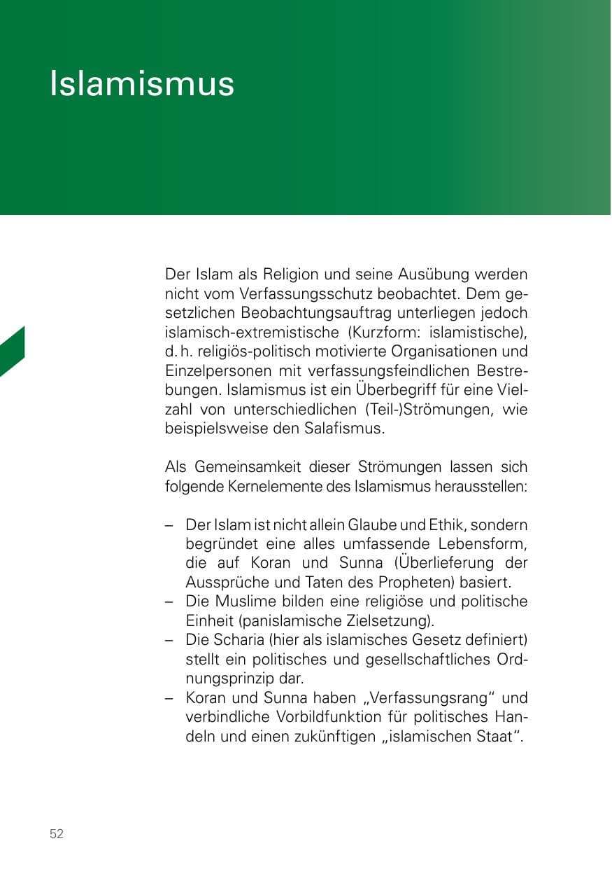Seite 52 des Verfassungsschutzbericht 2023 Bayern