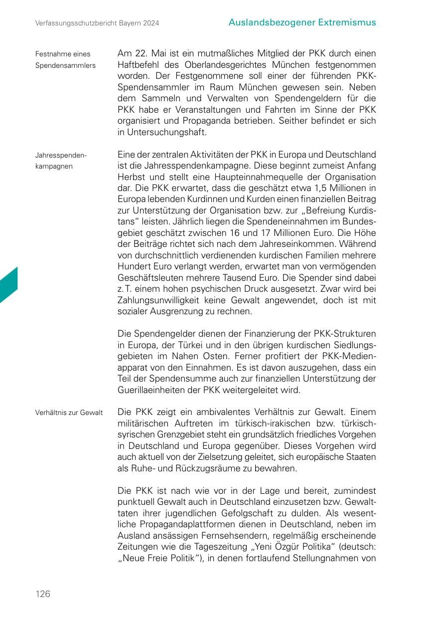 Seite 126 des Verfassungsschutzbericht 2024 Bayern