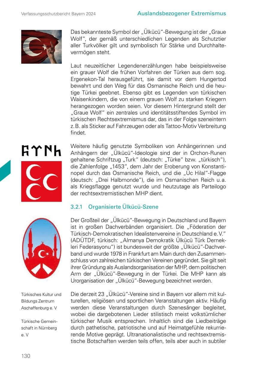 Seite 130 des Verfassungsschutzbericht 2024 Bayern