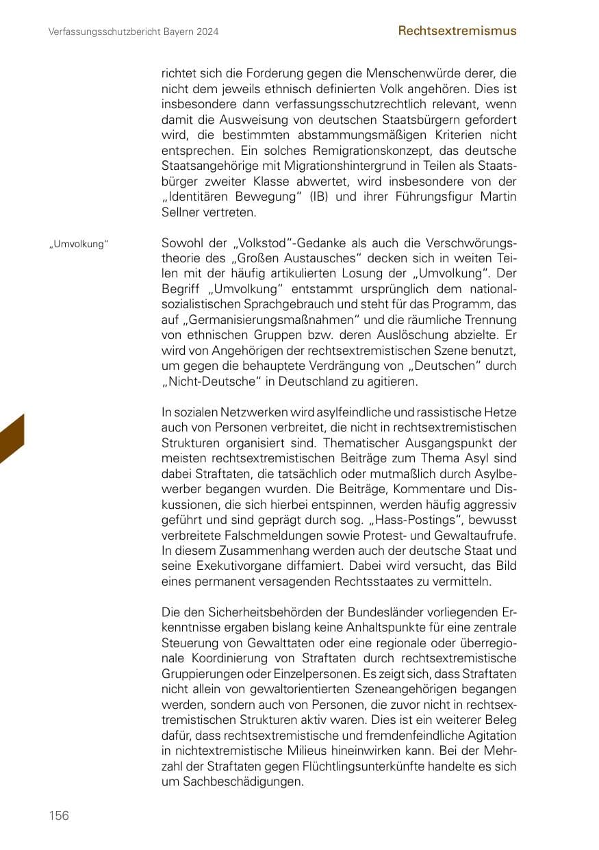 Seite 156 des Verfassungsschutzbericht 2024 Bayern