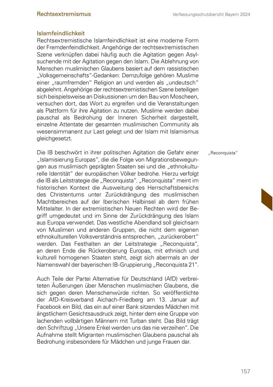 Seite 157 des Verfassungsschutzbericht 2024 Bayern