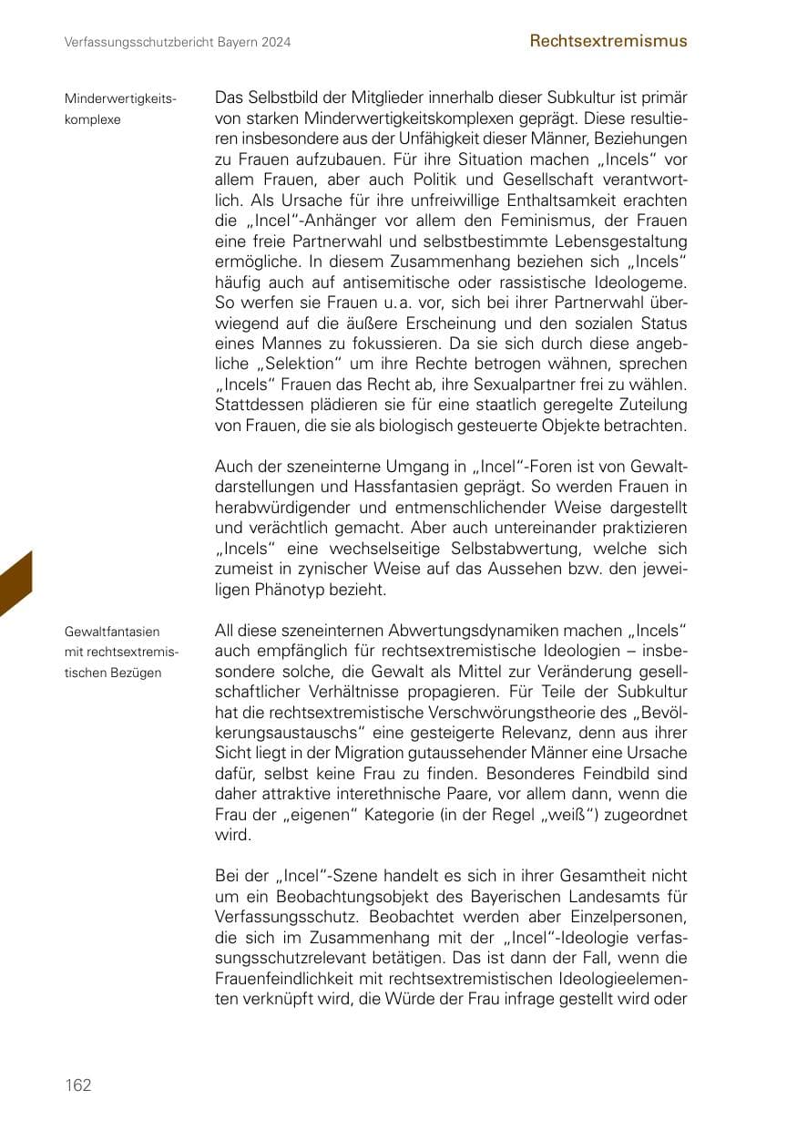 Seite 162 des Verfassungsschutzbericht 2024 Bayern
