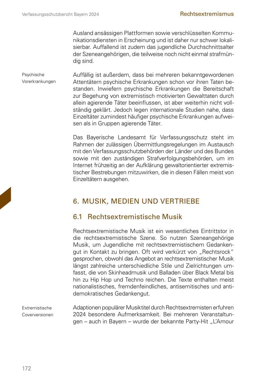 Seite 172 des Verfassungsschutzbericht 2024 Bayern
