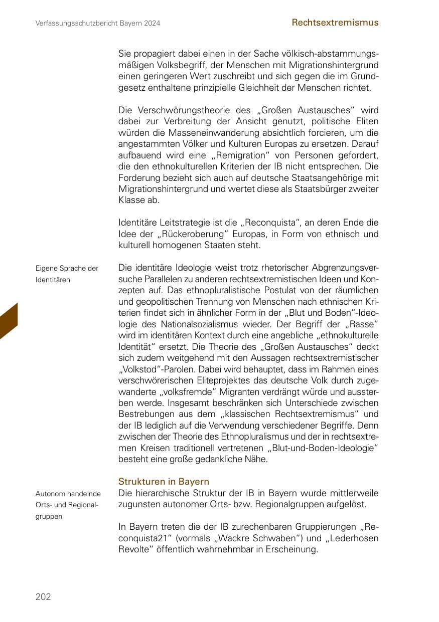 Seite 202 des Verfassungsschutzbericht 2024 Bayern