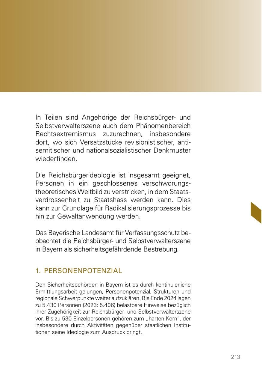 Seite 213 des Verfassungsschutzbericht 2024 Bayern