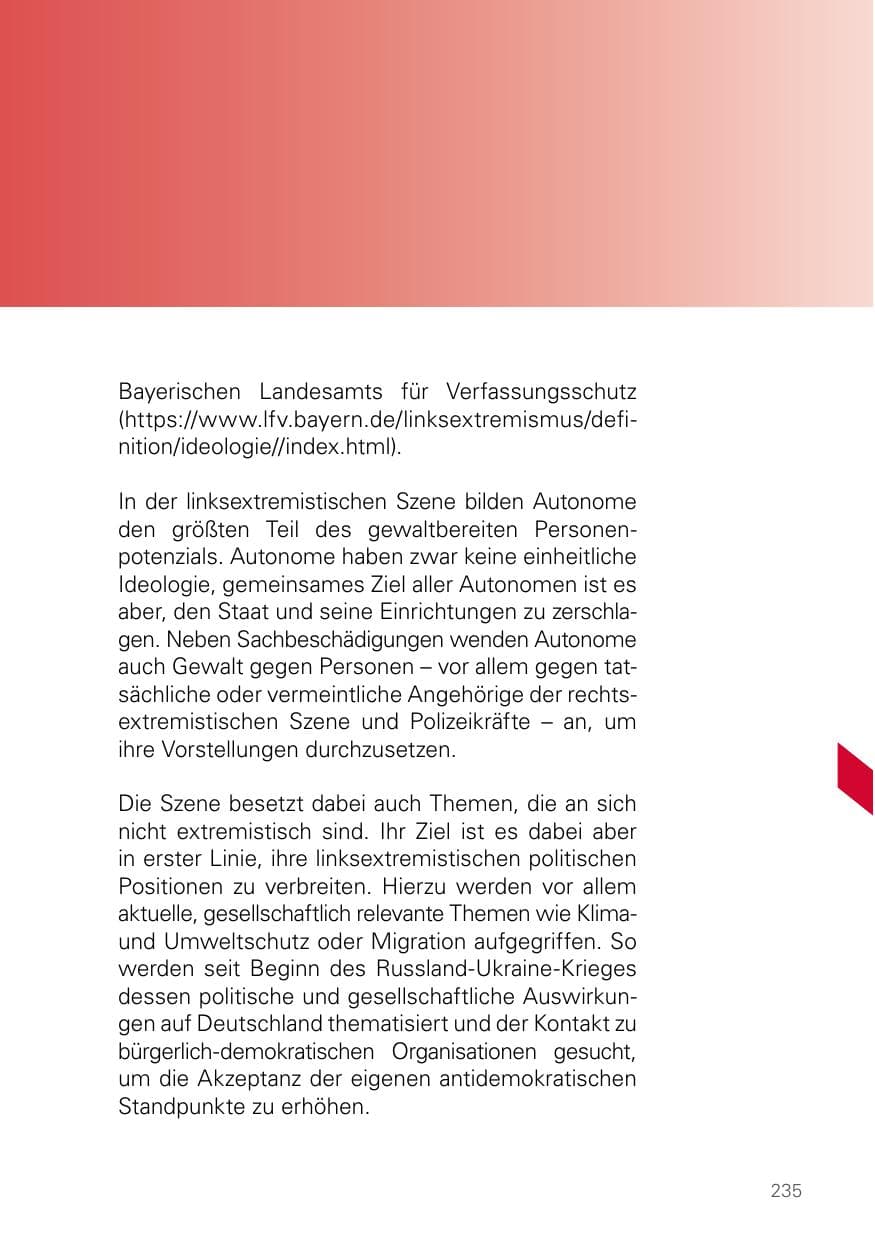 Seite 235 des Verfassungsschutzbericht 2024 Bayern