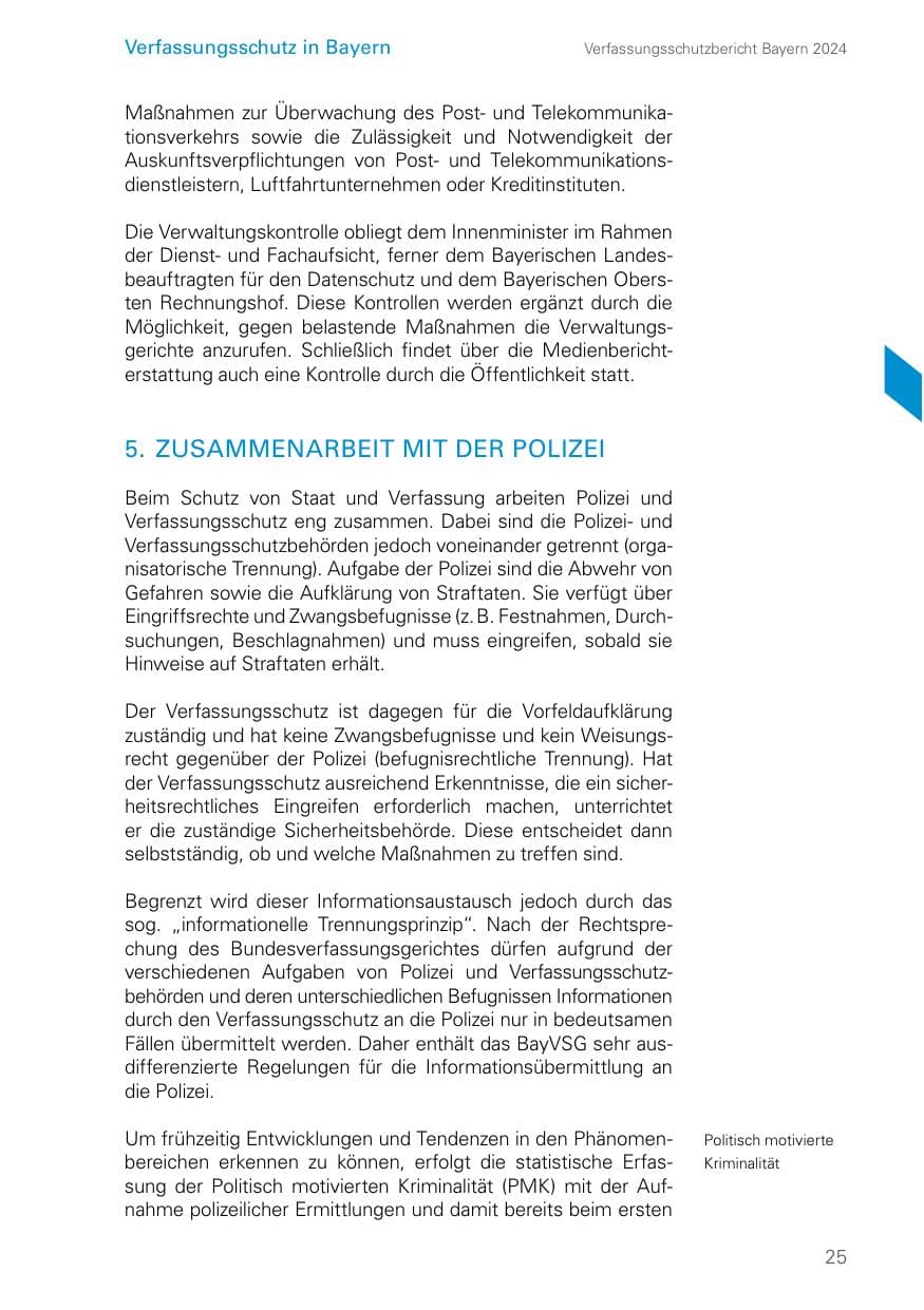 Seite 25 des Verfassungsschutzbericht 2024 Bayern
